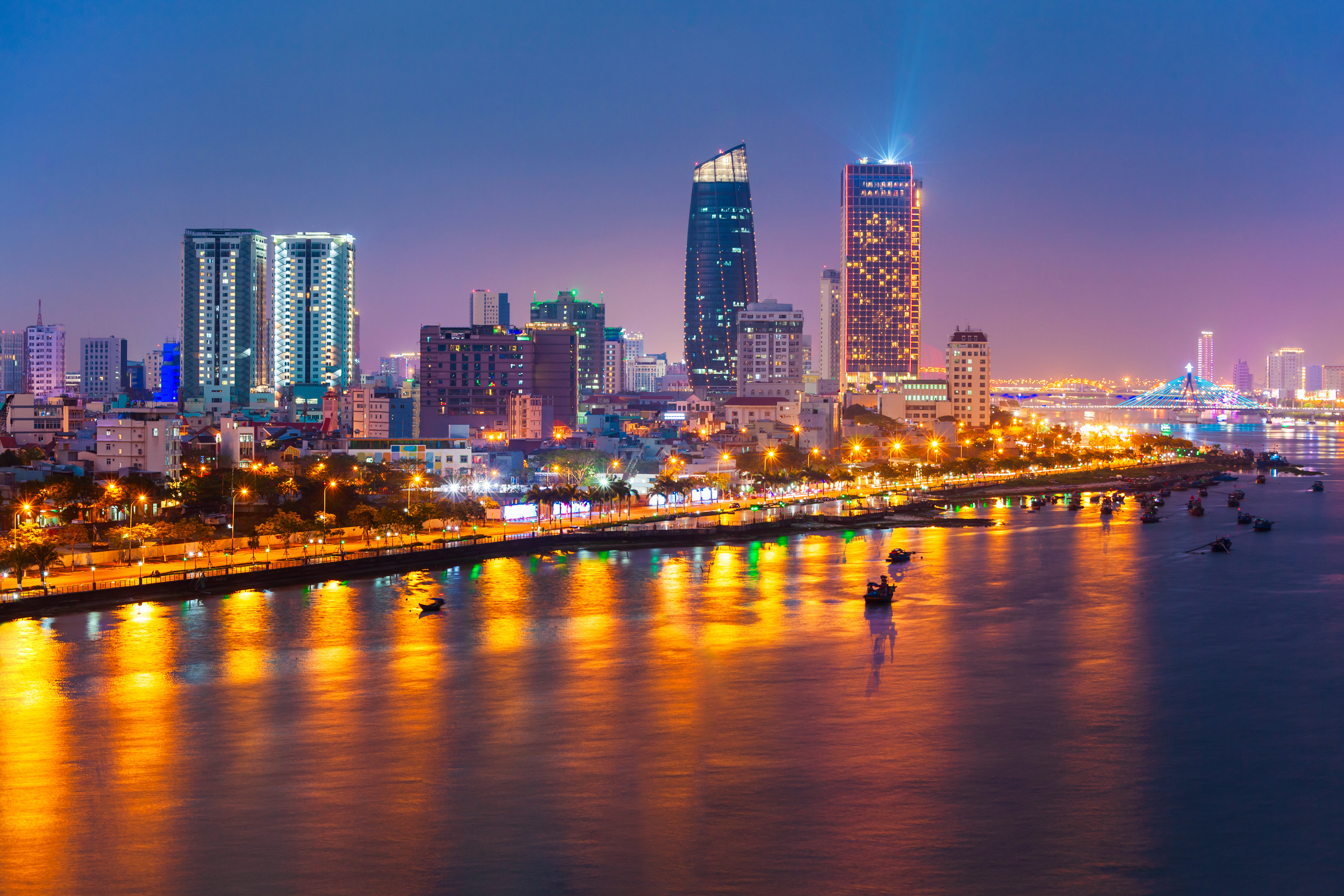 Danang City Skyline Aerial View