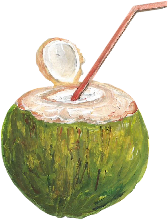 Coconut With a Straw